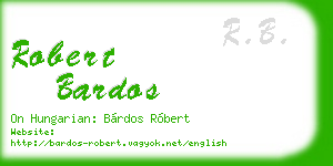 robert bardos business card